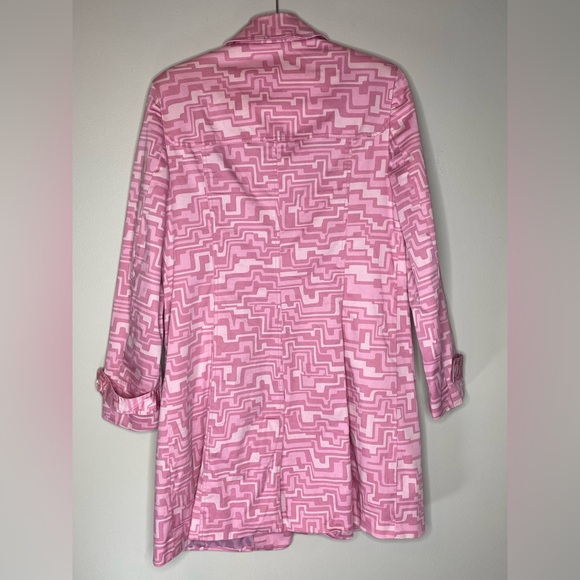 Bandolino Vintage Pink Abstract Long Pea Coat Jacket Women’s Size 8 - Picture 2 of 5